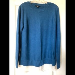 Sweater with layer shirt look